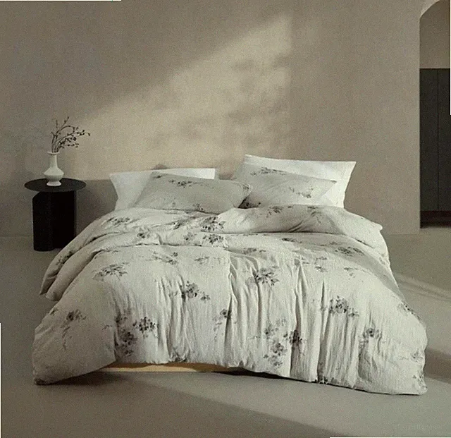 $408 Calvin Klein Aquarelle Floral Cotton Melange Gauze 3 Piece Comforter Set, К