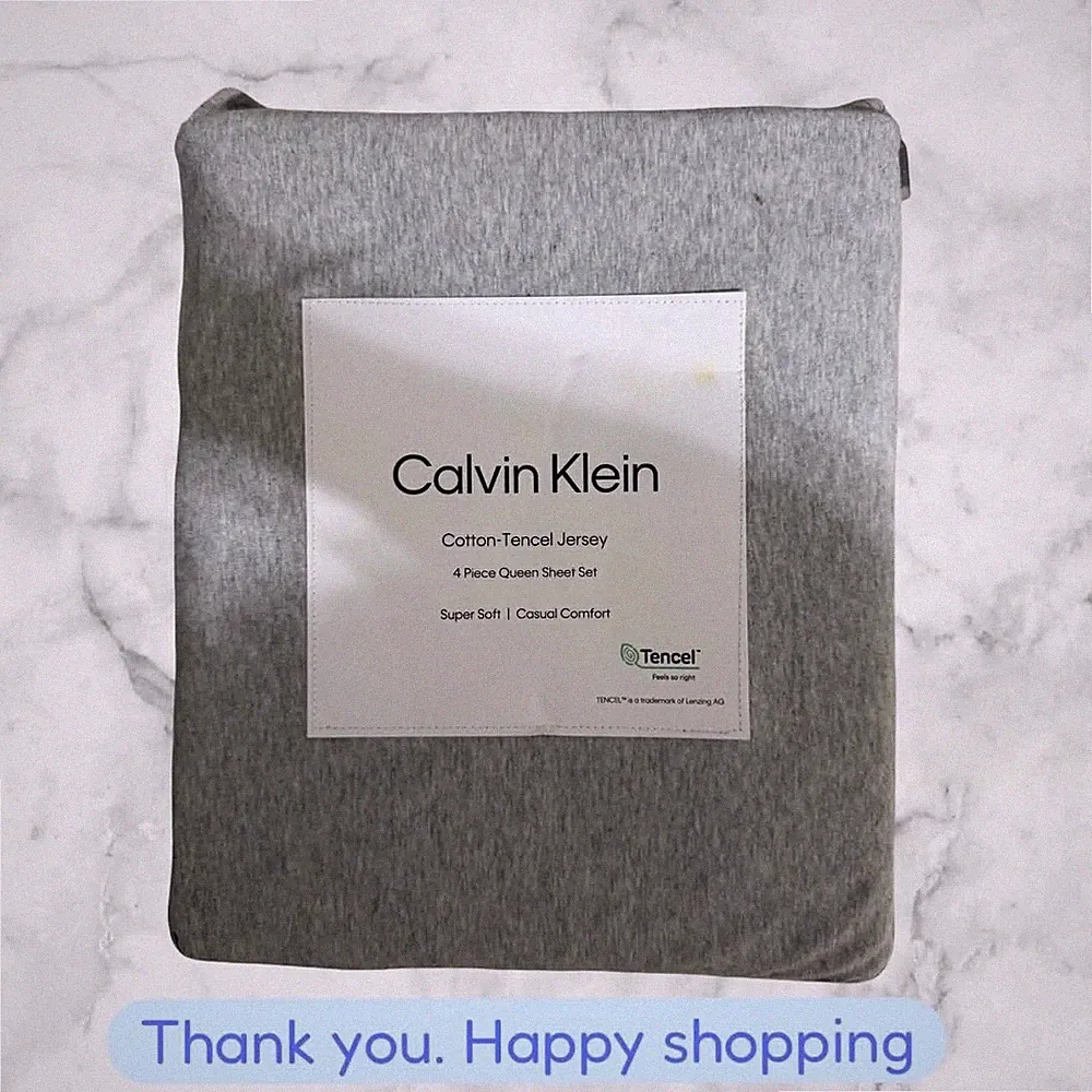 Calvin Klein 4 Piece Queen Sheet Set Cotton-Tencel Jersey Super Soft Casual NEW