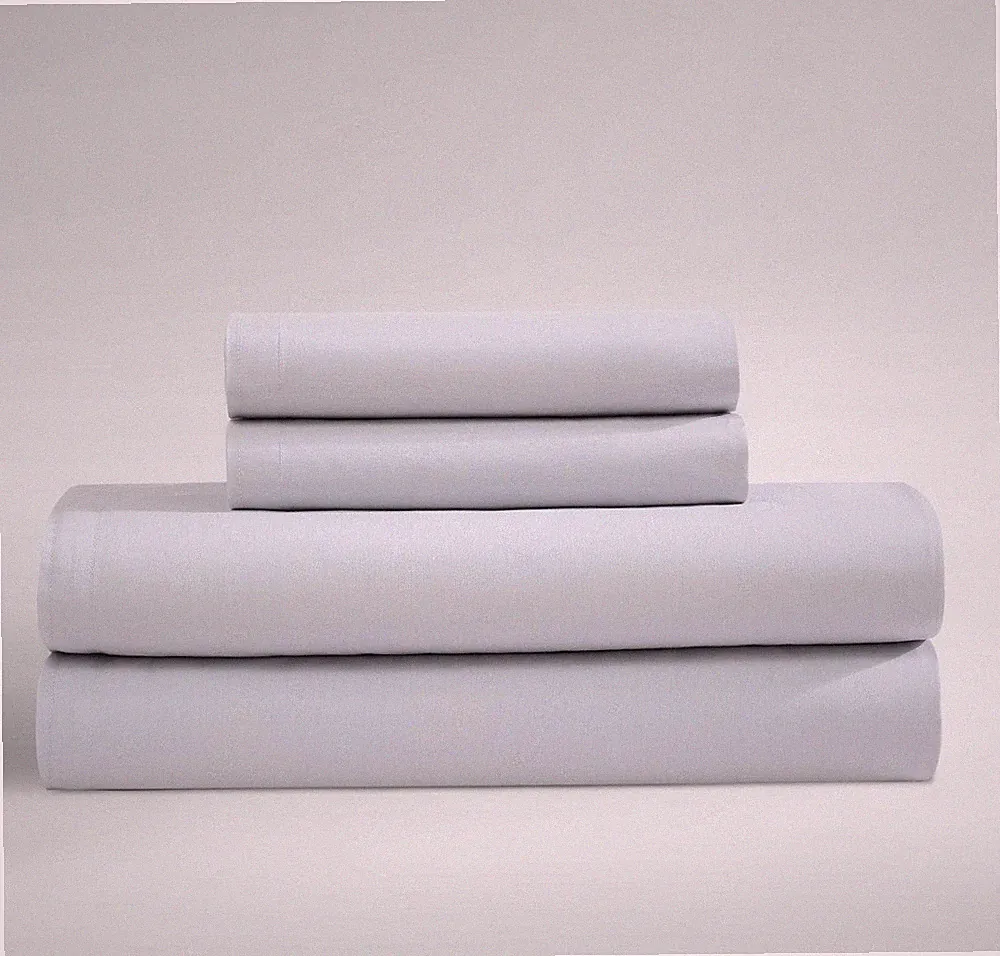 Calvin Klein 4 Piece Queen Sheet Set Naturals Solid Dawn Blue