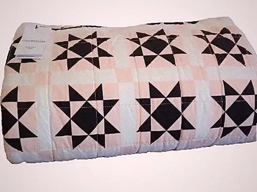 CALVIN KLEIN ABIGAIL QUEEN 90X95 QUILT PATCHWORK COTTON BLEND - NEW