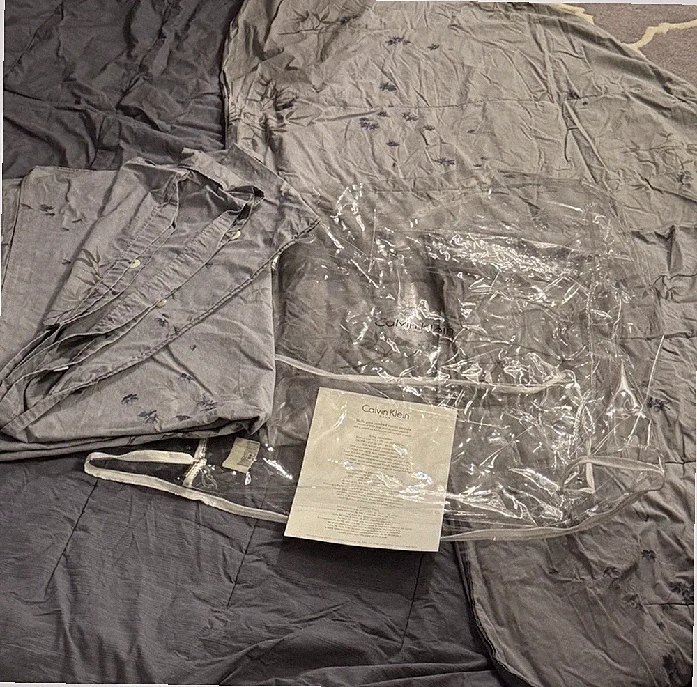 Calvin Klein Bamboo Flowers*RARE*Pre Owned King Size Comfter & Seprte Duvet Cvr