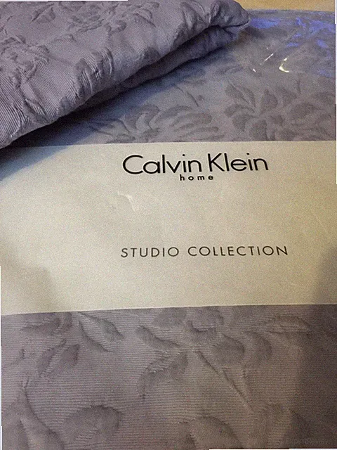 CALVIN KLEIN "BEACH ROSE" THISTLE 3PC QUEEN COVERLET SET MATELASSE NIP BEAUTIFUL