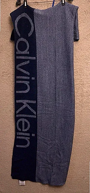 Calvin Klein Blue On Blue Throw Blanket 40 X 62 Cotton Blend