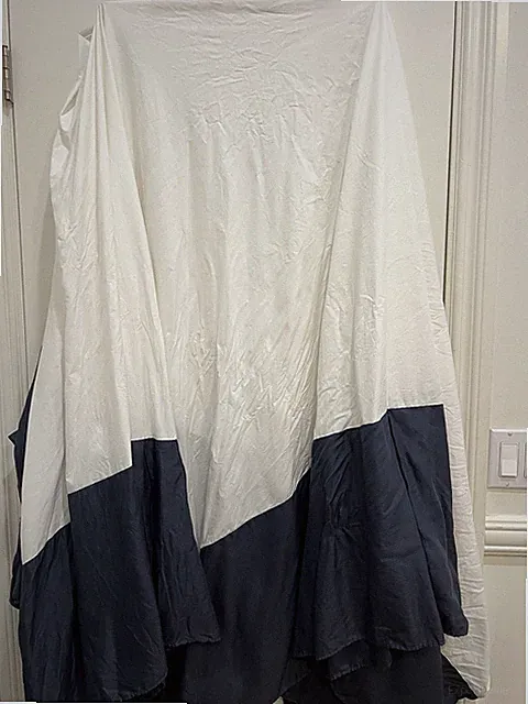 Calvin Klein California King Bed Skirt Blue 100% Combed Cotton 14” Drop