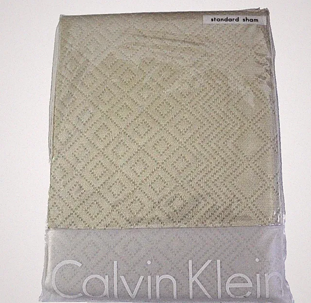 Calvin Klein Cotton Vaucluse Asscher One Standard Size Sham Diamond Pattern NEW