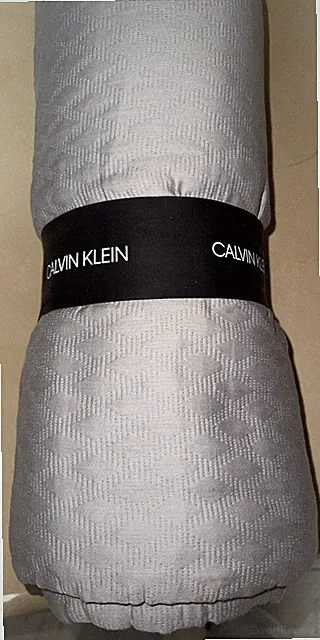 Calvin Klein Diamond stitch king coverlet blanket grey 100% cotton very soft nwt