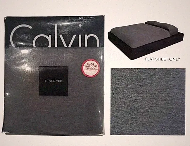 Calvin Klein Flat Sheet Modern Cotton Body Sheet Full Size Solid Charcoal Grey