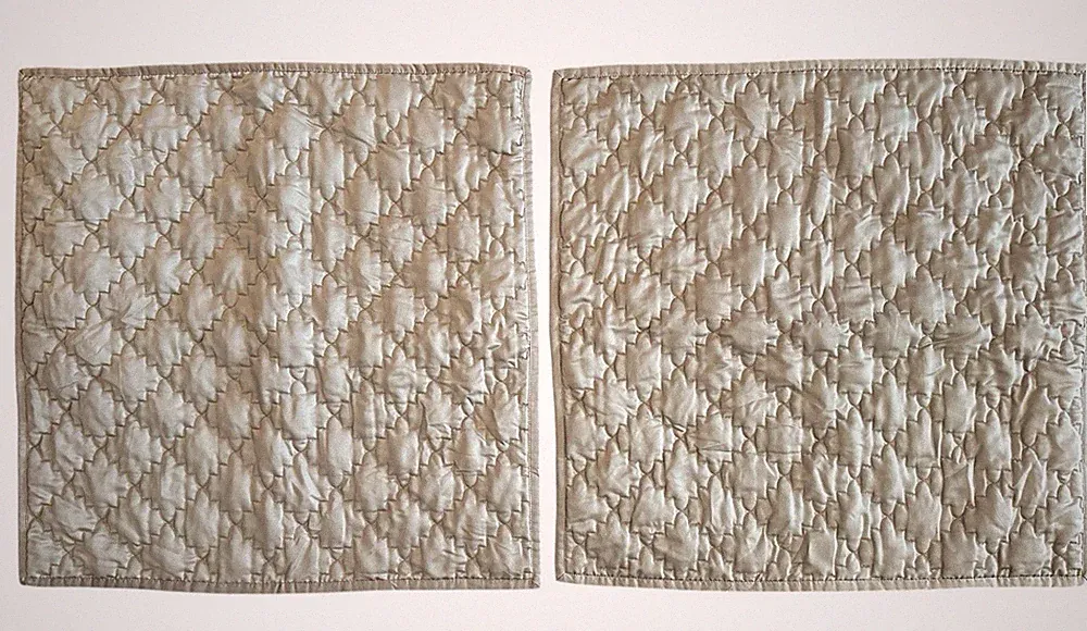 Calvin Klein Home European Pillow Shams Set of 2 Taupe Quilted 26x26