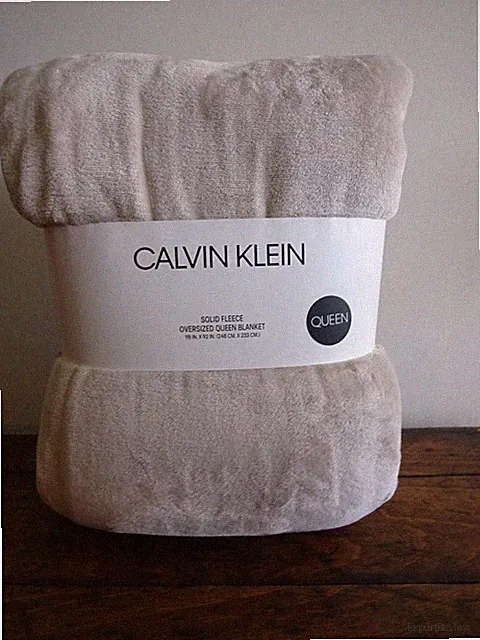 CALVIN KLEIN Light BEIGE Plush FLEECE OVERSIZED QUEEN BLANKET
