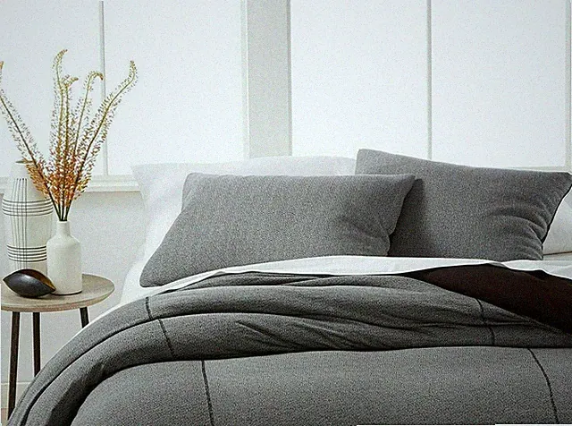 CALVIN KLEIN Modern Cotton RAY Pair 2 STANDARD PILLOW SHAMS Black Cream Jersey