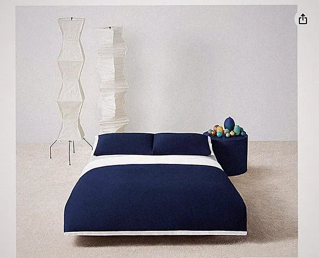 Calvin Klein Modern Cotton Ryan Duvet Cover, Twin, Navy
