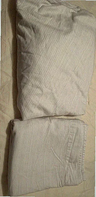 Calvin Klein Queen Sheets Gray White Striped Fitted Flat