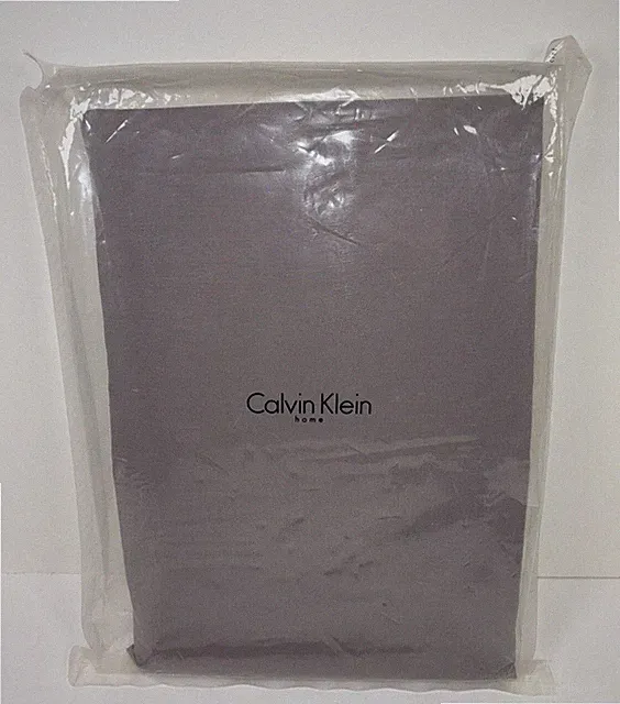 Calvin Klein Solid Percale Combed Cotton King Bed Skirt Violet 18" Drop