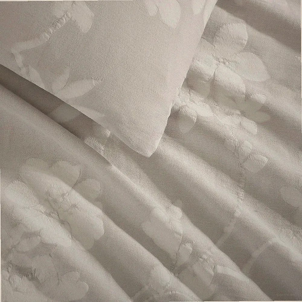 Calvin Klein Spring Branches KING Duvet Cover Shams Set Flower Pearl Grey Cotton