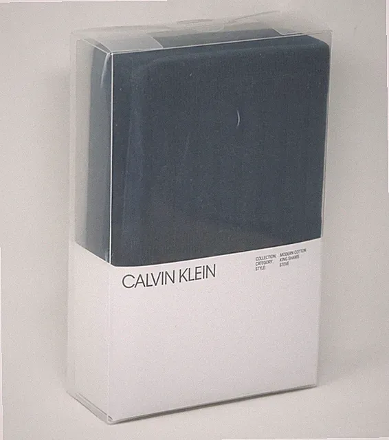 Calvin Klein Steve Collection Modern Cotton Modal Pillow Sham PAIR - KING - Navy