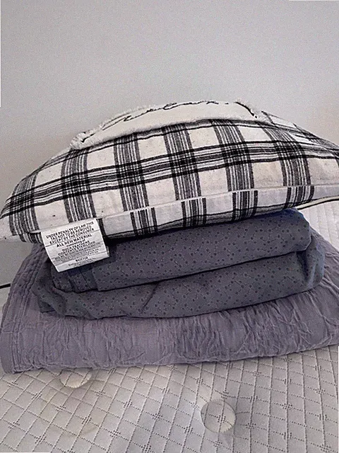 Lot Of 5 Items Calvin Klein Home Flat Sheet, Fitted Coverlet Relax Pillow Blanke