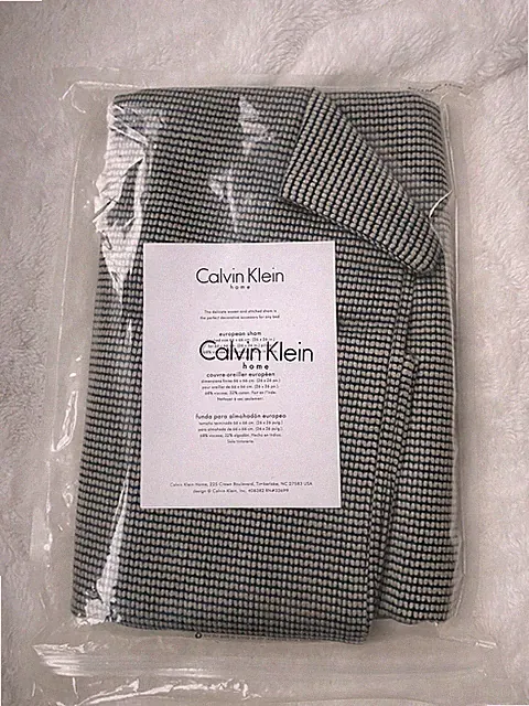 NEW: Calvin Klein Home Woven Bead Calm Euro Sham Pillowcase (1)