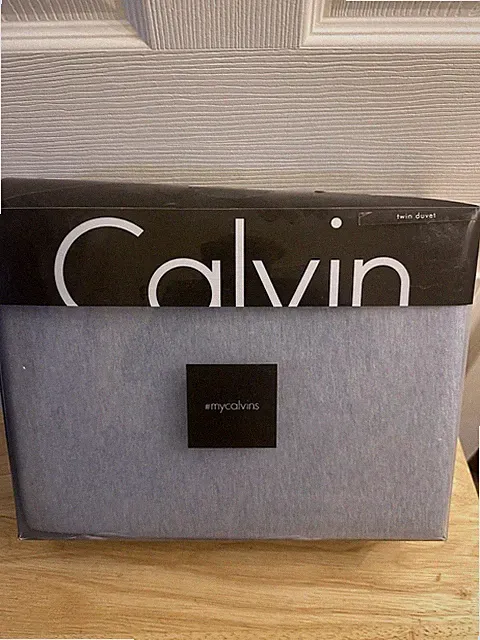 New Calvin Klein Modern Cotton Body Coastal Blue Twin Duvet Cover