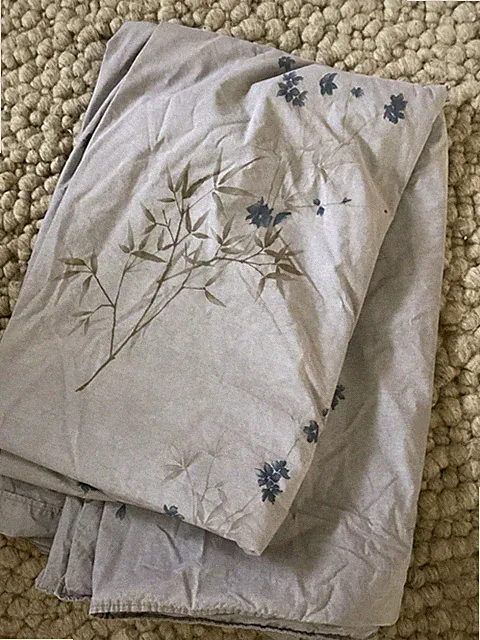 Vintage Calvin Klein Home Bamboo Flowers King Duvet Cover