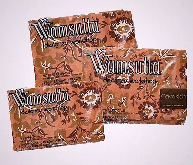 Vintage Wamsutta Calvin Klein Designers Workshop Twin Sheet Set Floral Rust